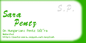 sara pentz business card